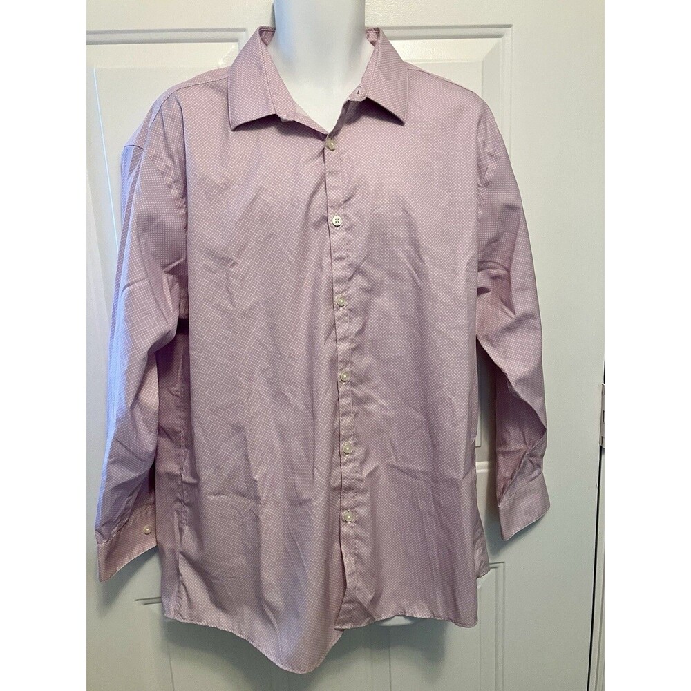 NWT Kenneth Cole Awearness Slim Fit Purple Button Shirt Sz 18 32-33 Non Iron
